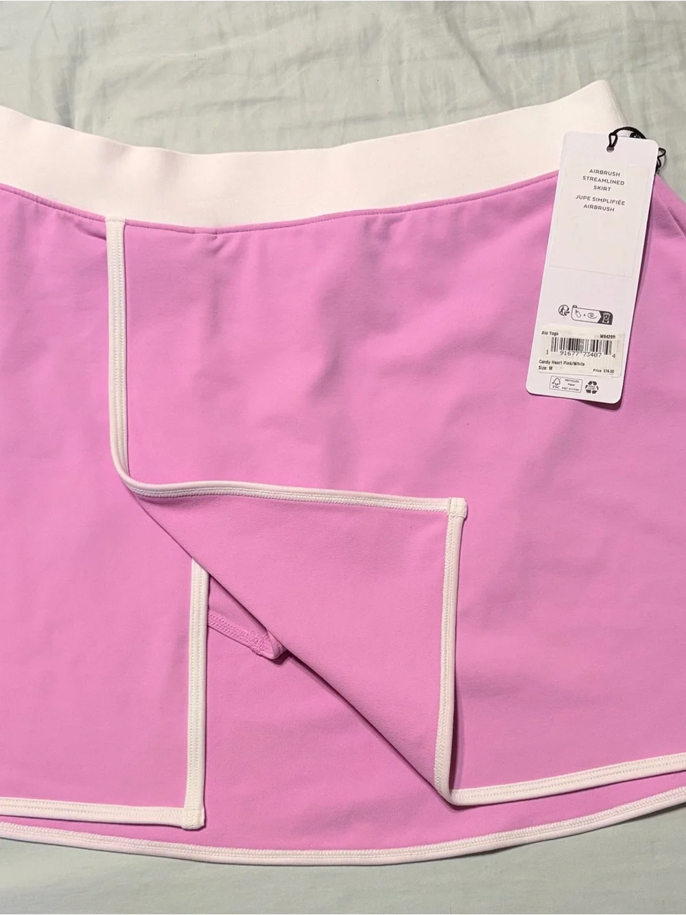 Alo Airbrushed Streamlined Candy Heart Pink Skirt—BNWT